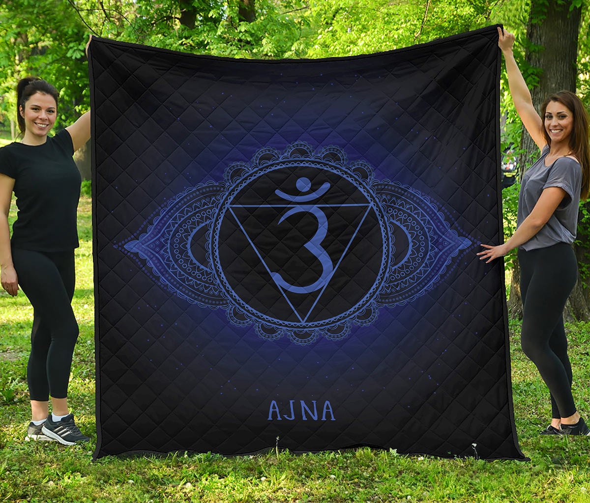 Ajna Chakra Symbol Print Quilt
