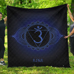 Ajna Chakra Symbol Print Quilt