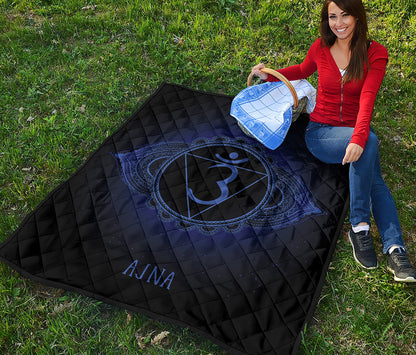 Ajna Chakra Symbol Print Quilt