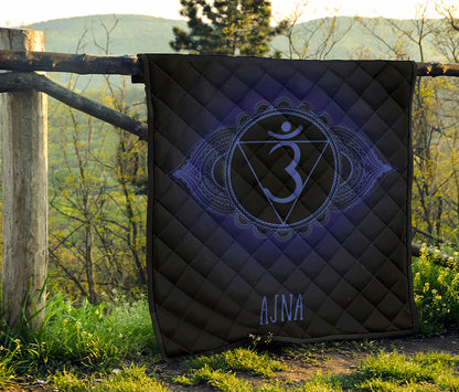 Ajna Chakra Symbol Print Quilt