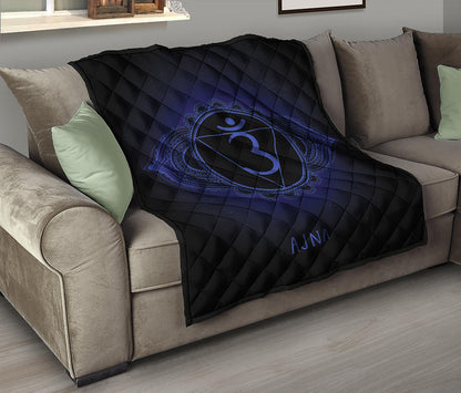 Ajna Chakra Symbol Print Quilt