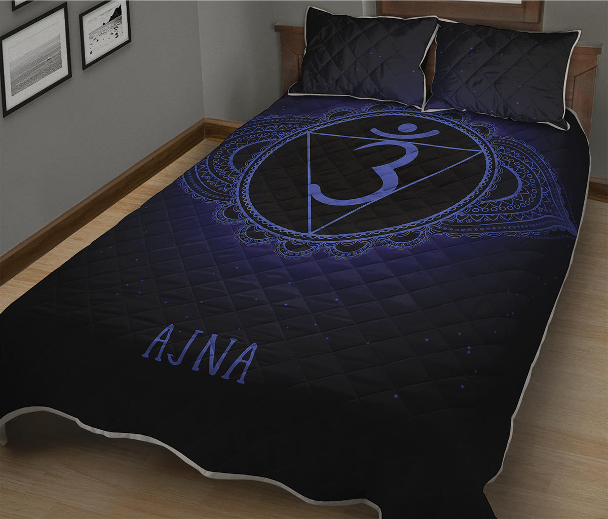 Ajna Chakra Symbol Print Quilt Bed Set