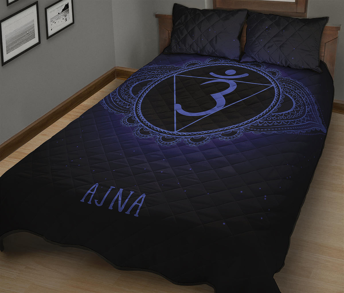 Ajna Chakra Symbol Print Quilt Bed Set