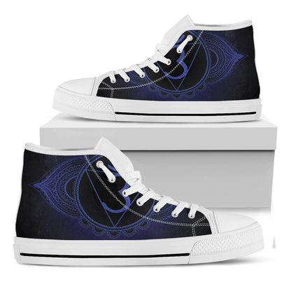 Ajna Chakra Symbol Print White High Top Shoes