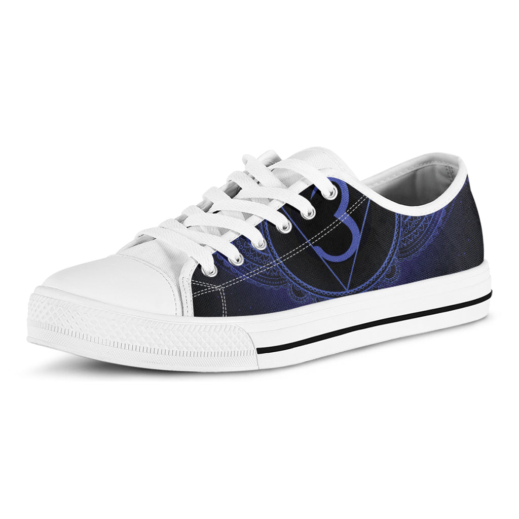 Ajna Chakra Symbol Print White Low Top Shoes