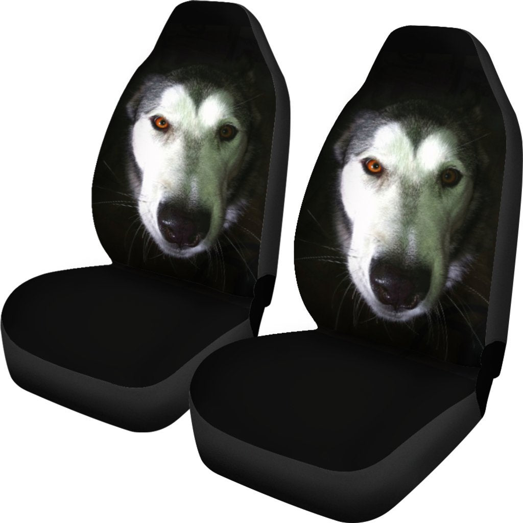 Alaskan Malamute Face Universal Fit Car Seat Covers GearFrost