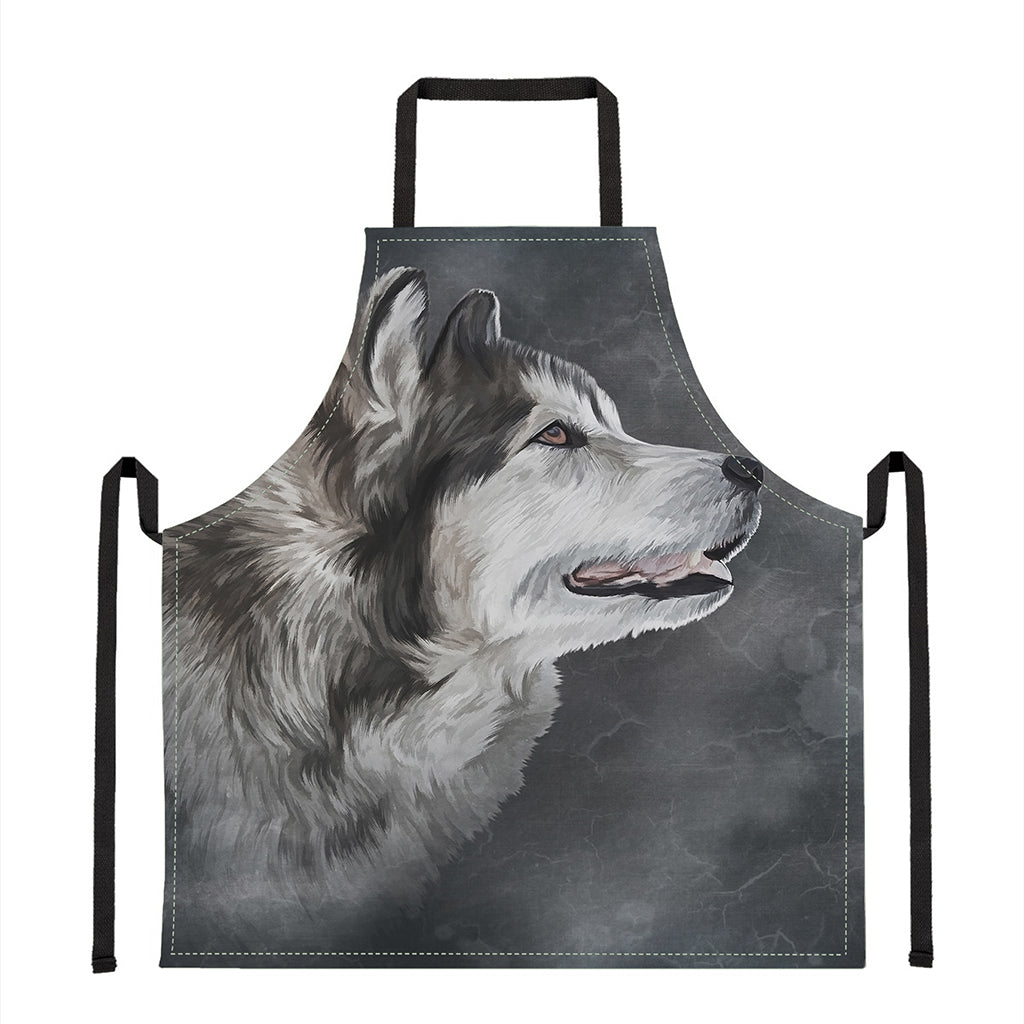 Alaskan Malamute Painting Print Apron