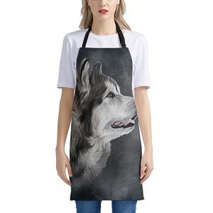 Alaskan Malamute Painting Print Apron