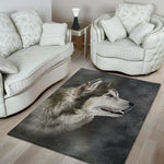 Alaskan Malamute Painting Print Area Rug