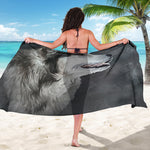 Alaskan Malamute Painting Print Beach Sarong Wrap