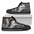 Alaskan Malamute Painting Print Black High Top Sneakers
