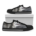Alaskan Malamute Painting Print Black Low Top Sneakers