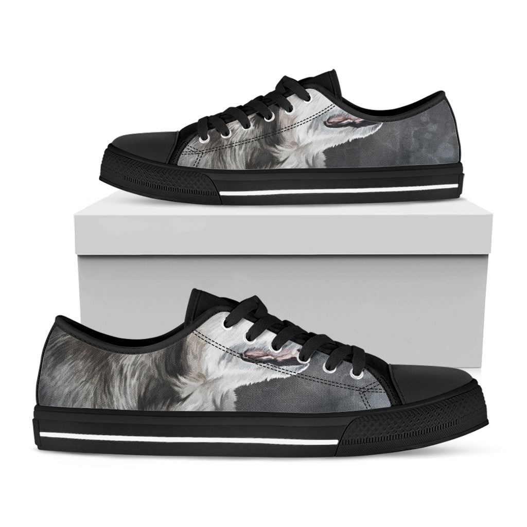 Alaskan Malamute Painting Print Black Low Top Shoes 