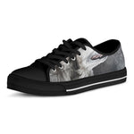 Alaskan Malamute Painting Print Black Low Top Shoes 