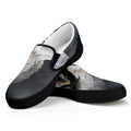 Alaskan Malamute Painting Print Black Slip On Sneakers