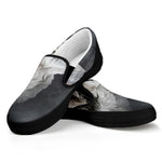 Alaskan Malamute Painting Print Black Slip On Shoes