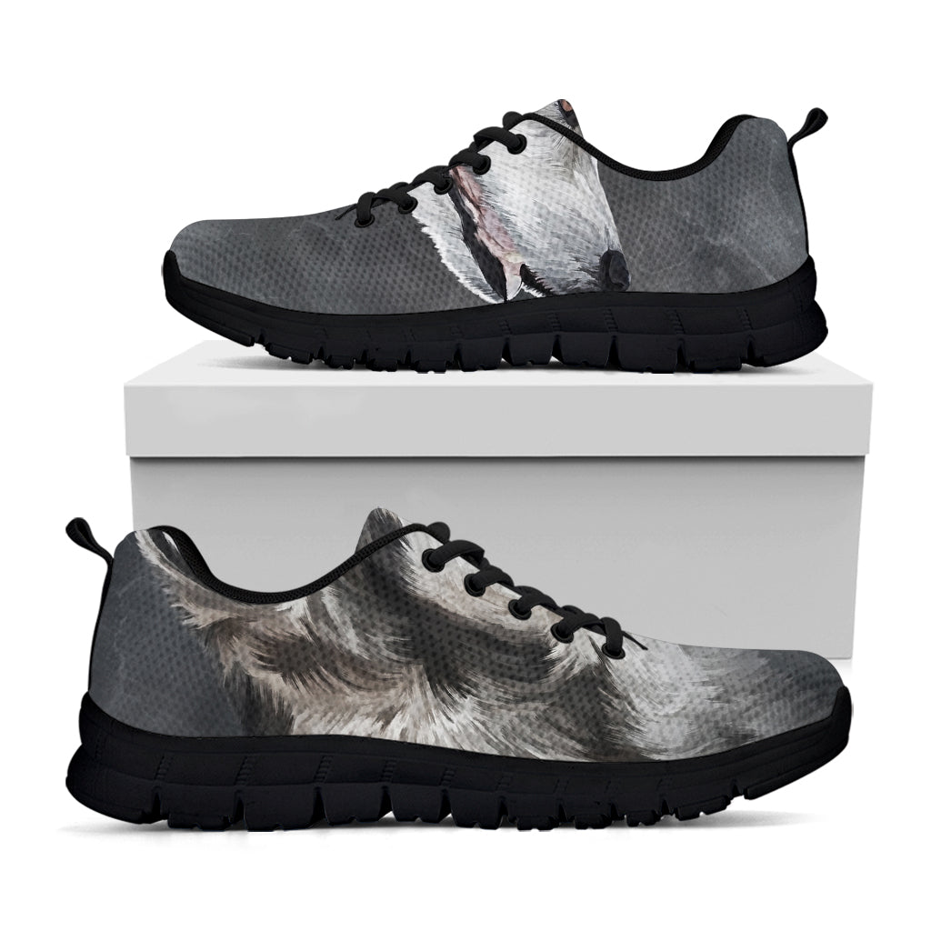 Alaskan Malamute Painting Print Black Sneakers