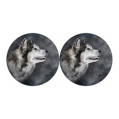 Alaskan Malamute Painting Print Car Coasters