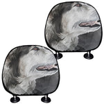 Alaskan Malamute Painting Print Car Headrest Covers