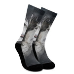 Alaskan Malamute Painting Print Crew Socks