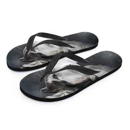 Alaskan Malamute Painting Print Flip Flops