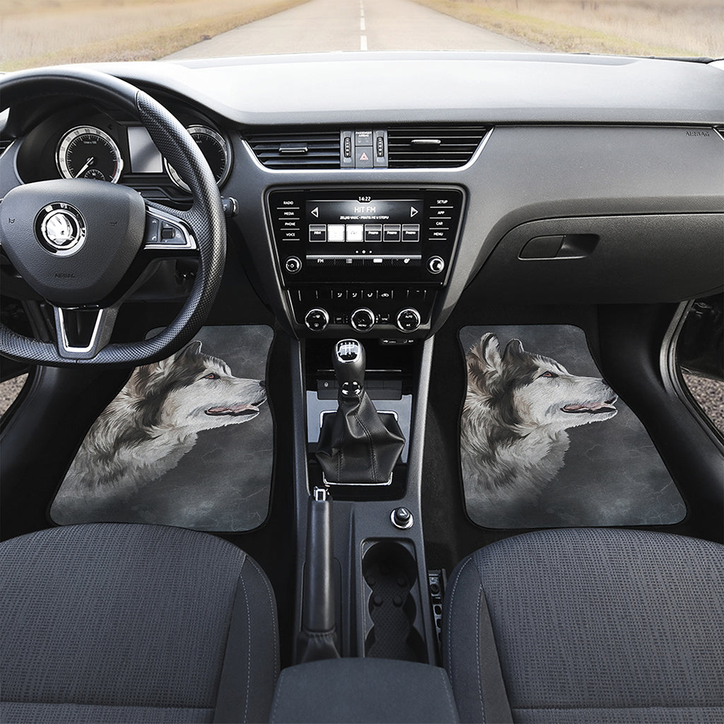 Alaskan Malamute Painting Print Front and Back Car Floor Mats