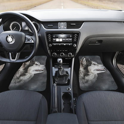 Alaskan Malamute Painting Print Front and Back Car Floor Mats