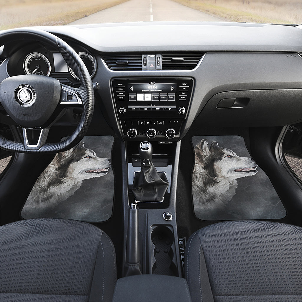 Alaskan Malamute Painting Print Front Car Floor Mats