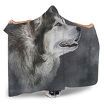 Alaskan Malamute Painting Print Hooded Blanket