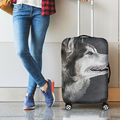 Alaskan Malamute Painting Print Luggage Cover