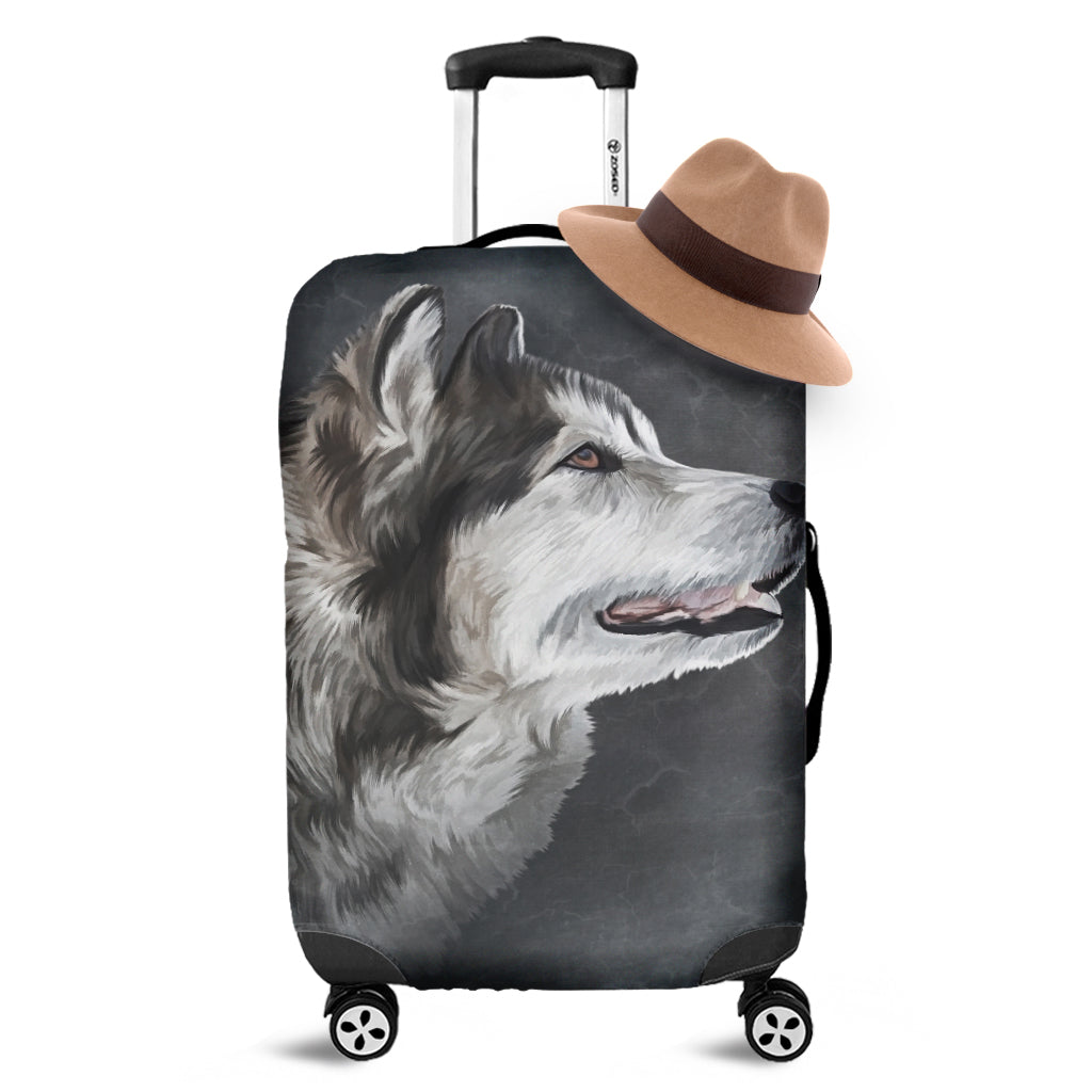 Alaskan Malamute Painting Print Luggage Cover