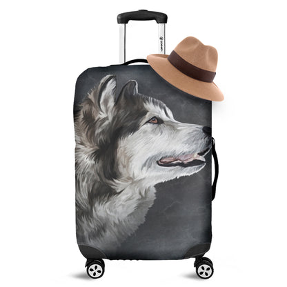 Alaskan Malamute Painting Print Luggage Cover