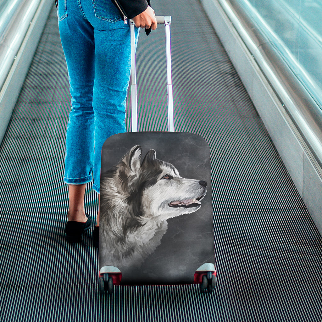 Alaskan Malamute Painting Print Luggage Cover