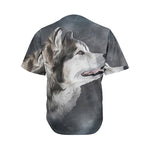 Alaskan Malamute Painting Print Men's Baseball Jersey