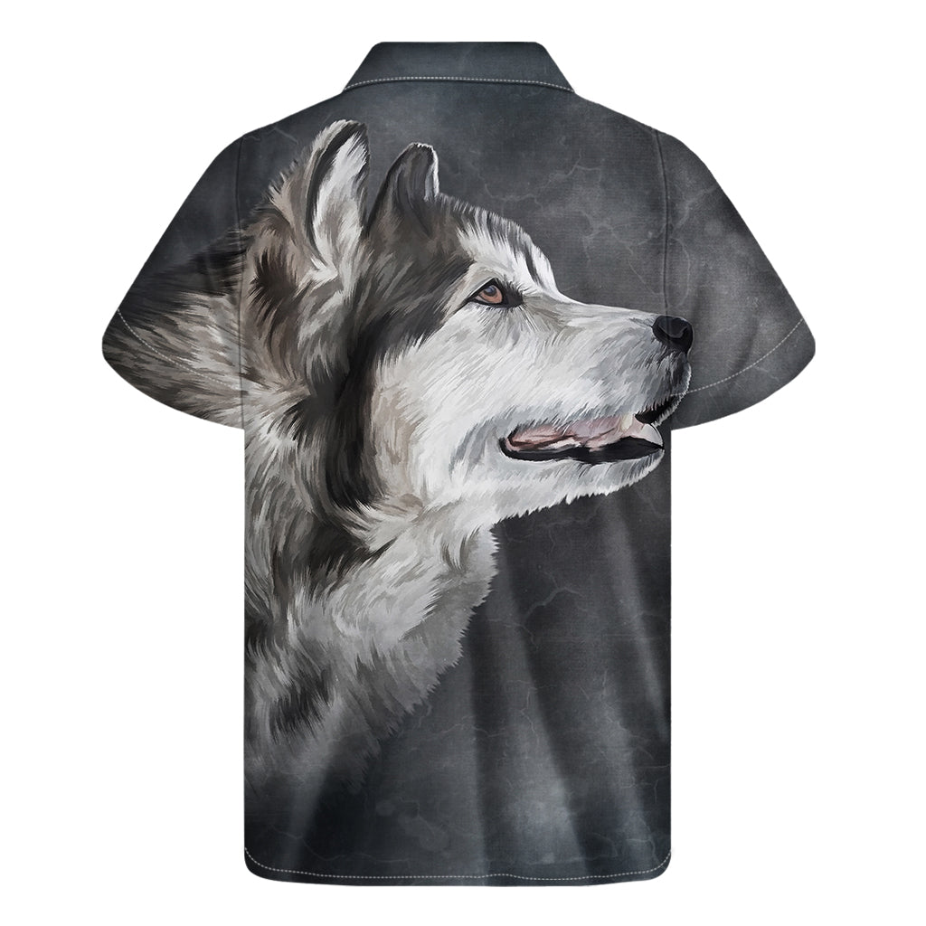 Alaskan Malamute Painting Print Men's Short Sleeve Shirt