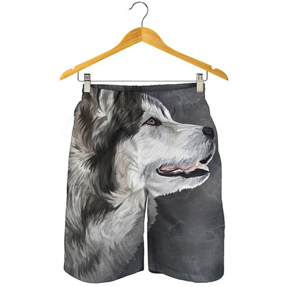 Alaskan Malamute Painting Print Men's Shorts