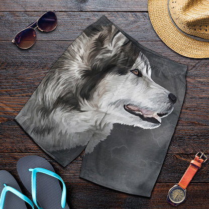 Alaskan Malamute Painting Print Men's Shorts