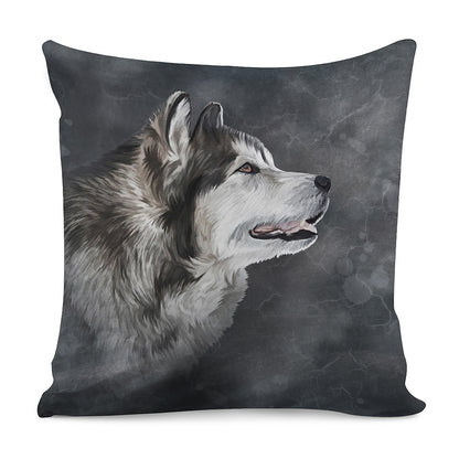 Alaskan Malamute Painting Print Pillow Cover