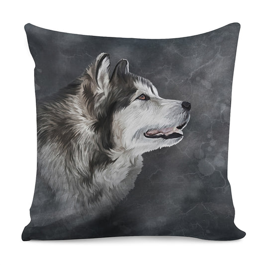 Alaskan Malamute Painting Print Pillow Cover