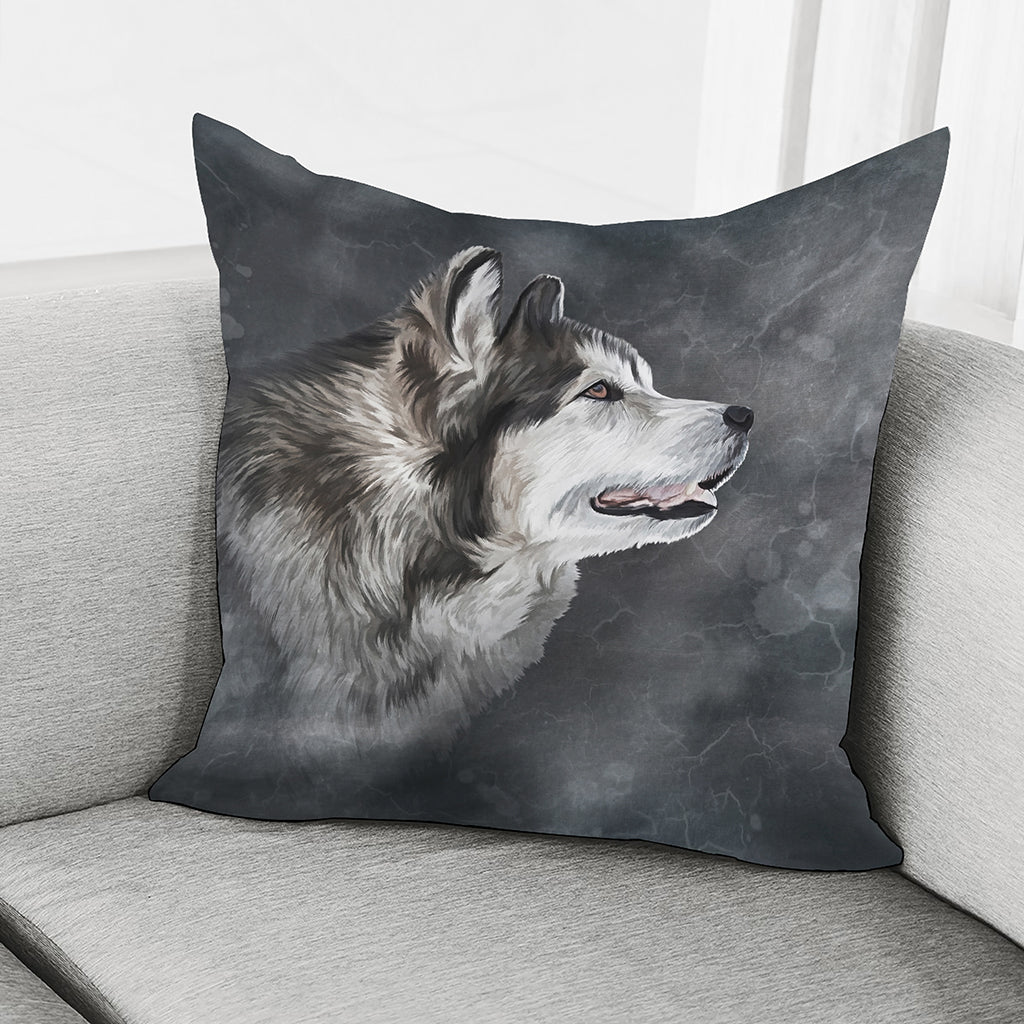 Alaskan Malamute Painting Print Pillow Cover