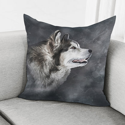 Alaskan Malamute Painting Print Pillow Cover