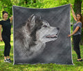 Alaskan Malamute Painting Print Quilt