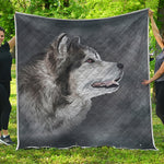 Alaskan Malamute Painting Print Quilt