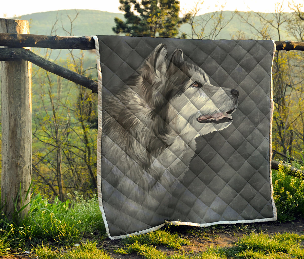 Alaskan Malamute Painting Print Quilt