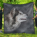 Alaskan Malamute Painting Print Quilt