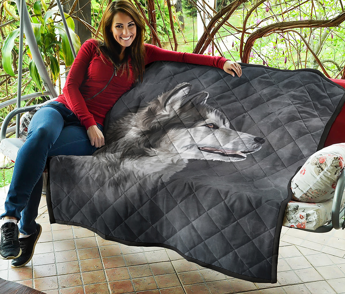 Alaskan Malamute Painting Print Quilt