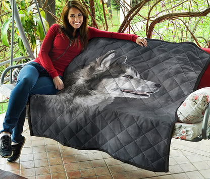 Alaskan Malamute Painting Print Quilt