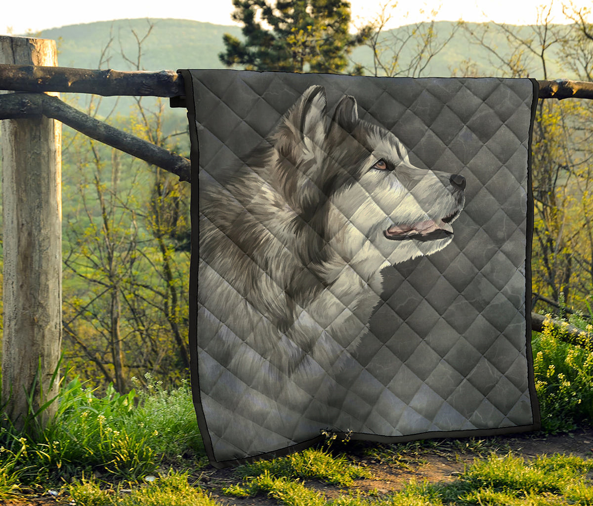 Alaskan Malamute Painting Print Quilt