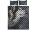 Alaskan Malamute Painting Print Quilt Bed Set