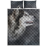 Alaskan Malamute Painting Print Quilt Bed Set